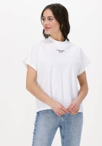 Calvin Klein Witte T-shirt Stacked Logo Loose Tee