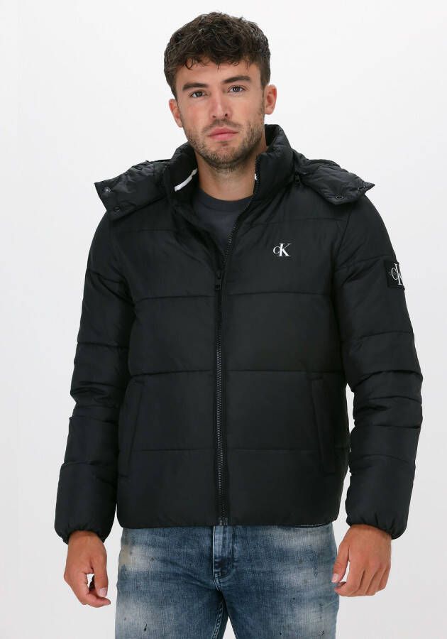 Calvin Klein Jeans Jacket plain hood front pockets Zwart Heren