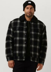 Calvin Klein Zwarte Jack Check Sherpa Trucker Jacket