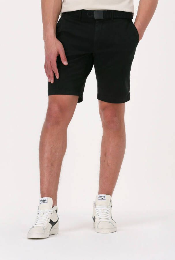 Calvin Klein Zwarte Korte Broek Garment Dye Belted Shorts