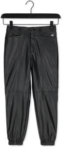 Calvin Klein Zwarte Pu Leather Jogger Pants