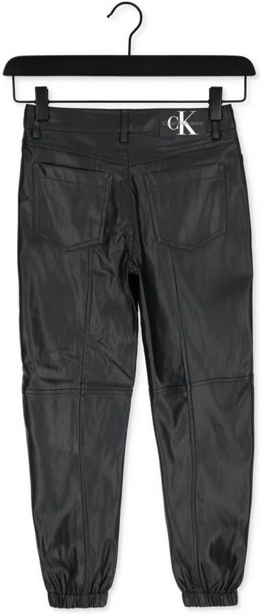 Calvin Klein Zwarte Pu Leather Jogger Pants