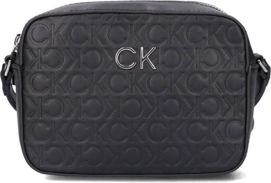 Calvin Klein Zwarte Schoudertas Re-lock Camera Bag Emb Mono