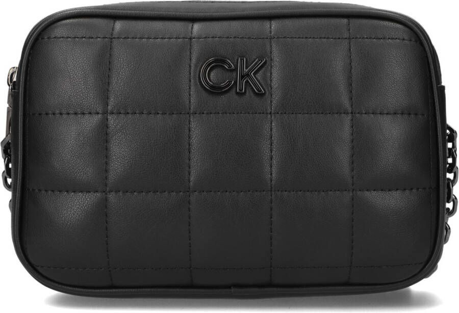 Calvin Klein Zwarte Schoudertas Re-lock Quilt Camera Bag