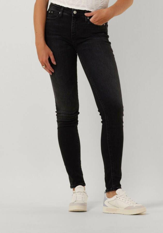 Calvin Klein Jeans Mid Rise Skinny Dames Jeans Milieuvriendelijke Denim Black Dames