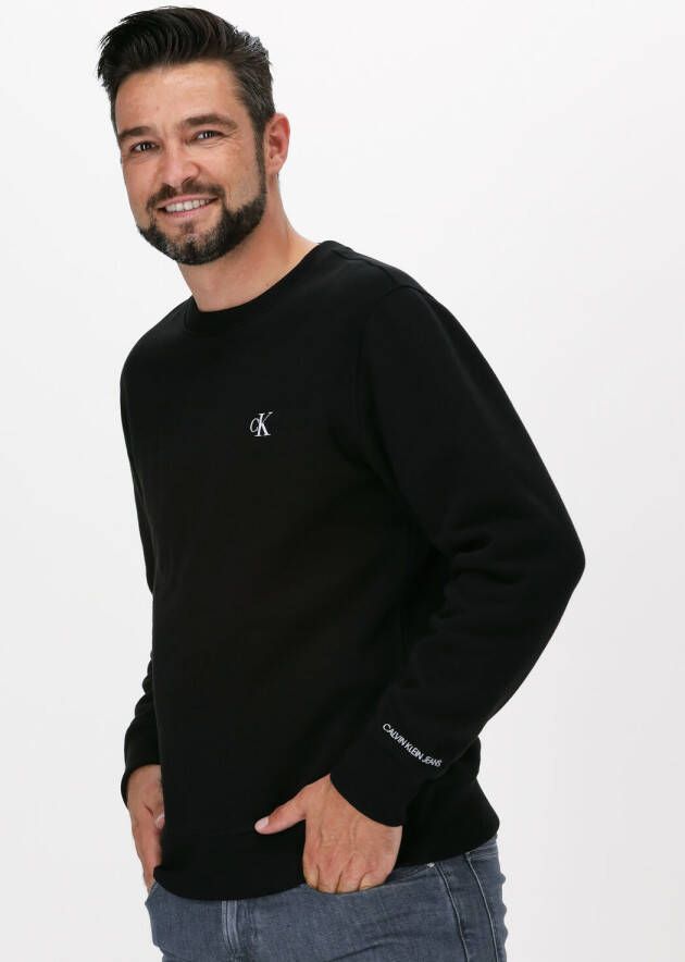 Calvin Klein Basic Sweatshirt Loose Fit Ronde Hals Lange Mouwen Geborduurd Logo Black Heren