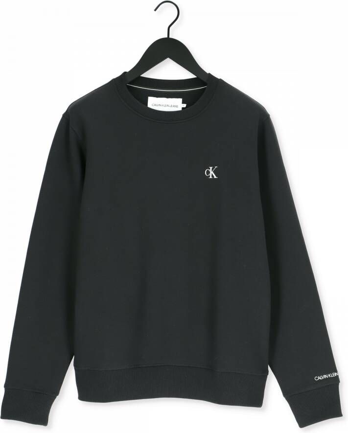 Calvin Klein Basic Sweatshirt Loose Fit Ronde Hals Lange Mouwen Geborduurd Logo Black Heren