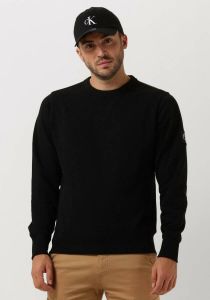 Calvin Klein Zwarte Sweater Monogram Sleeve Badge Cn