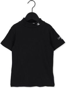 Calvin Klein Zwarte T-shirt Mock Neck Rib Top