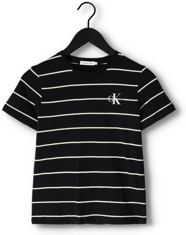 CALVIN KLEIN Jongens Polo's & T-shirts Print Sunreveal Stripe Ss Tshirt Zwart