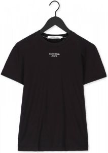 Calvin Klein Zwarte T shirt Stacked Logo Tee