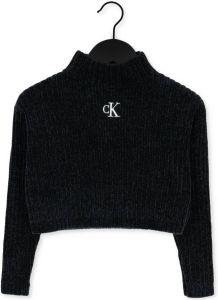 Calvin Klein Zwarte Trui Chenille Monogram Sweater