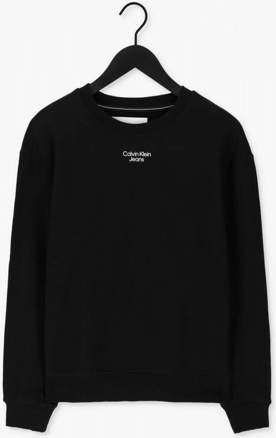 Calvin Klein Zwarte Heren Sweatshirt Lange Mouw Print Black Heren