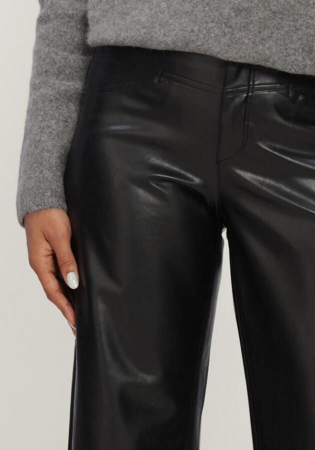 CAMBIO straight fit kunstleren broek met riemlussen model 'ELIN' - Foto 3