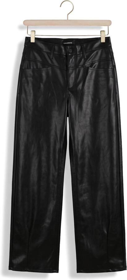 CAMBIO straight fit kunstleren broek met riemlussen model 'ELIN' - Foto 4
