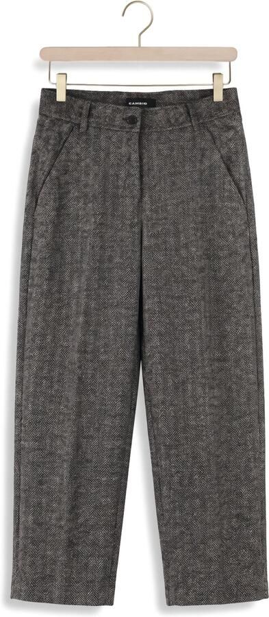 CAMBIO Dames Broeken Orly Plain Herringbone Jersey Jacquard Grijs - Foto 3