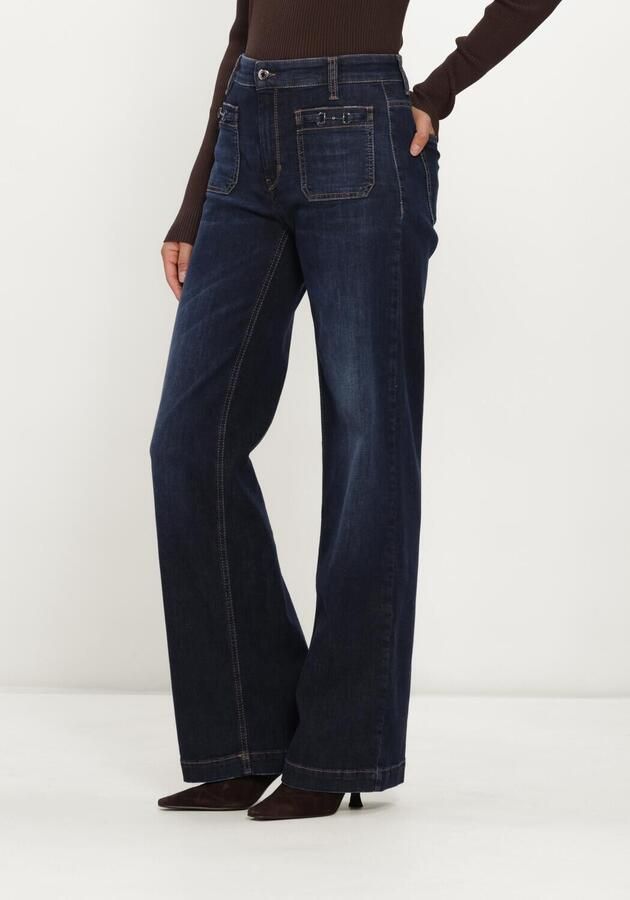 CAMBIO Dames Jeans Ada Patched Pocket Dark Hr Stretch Blue Denim Donkerblauw