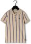 CARLIJNQ Jongens Polo's & T-shirts Stripes Blue Polo T-shirt Wt Embroidery Beige - Thumbnail 1