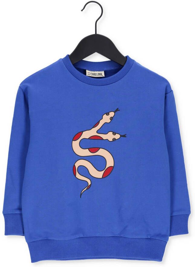 Carlijnq Blauwe Trui Serpent Sweater With Print