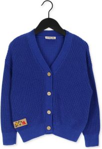Carlijnq Blauwe Vest Knitted Cardigan Cobalt Blue