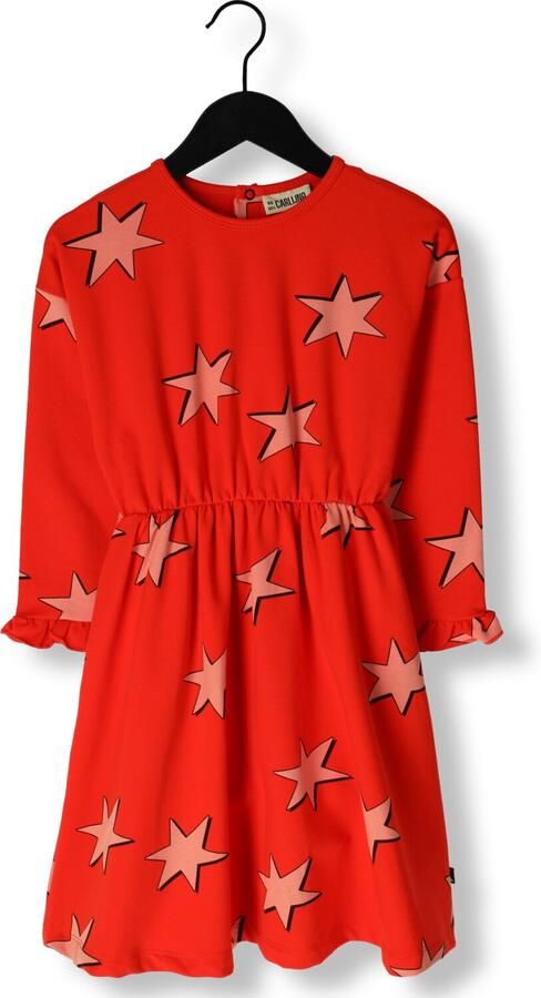 CARLIJNQ Meisjes Jurken Stars-dress Longsleeve Ruffles Rood - Foto 2