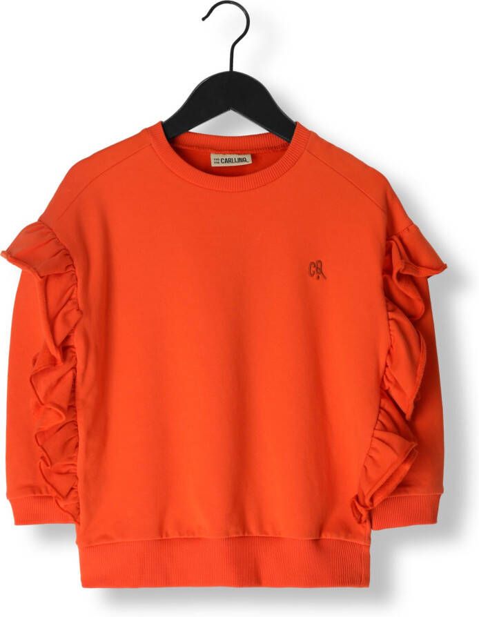 CARLIJNQ Meisjes Truien & Vesten Basics Sweater With Side Ruffles Oranje