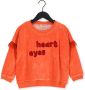 CARLIJNQ Meisjes Truien & Vesten Heart Eyes Sweater Girls With Tule Ruffles + Embroidery Oranje - Thumbnail 1