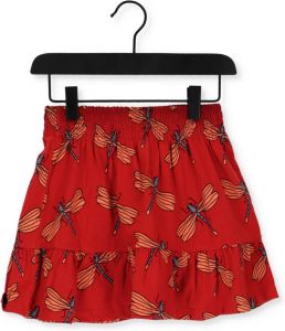 Carlijnq Rode Minirok Dragonfly Skirt Ruffled