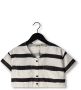 CARLIJNQ Meisjes Tops & T-shirts Stripes Black Cropped Pocket Top Wit - Thumbnail 1