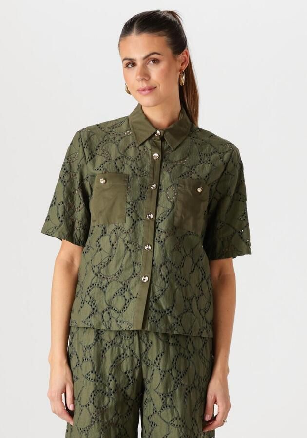 Caroline Biss Korte Mouw Blouse Bloes Green Dames - Foto 4