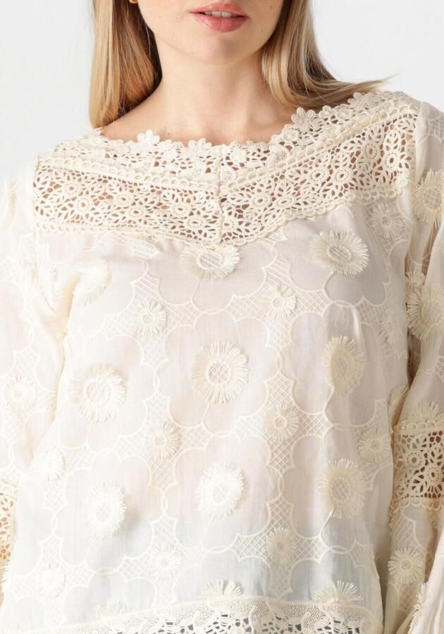 Caroline Biss Korte Mouw Blouse Top Beige Dames - Foto 2