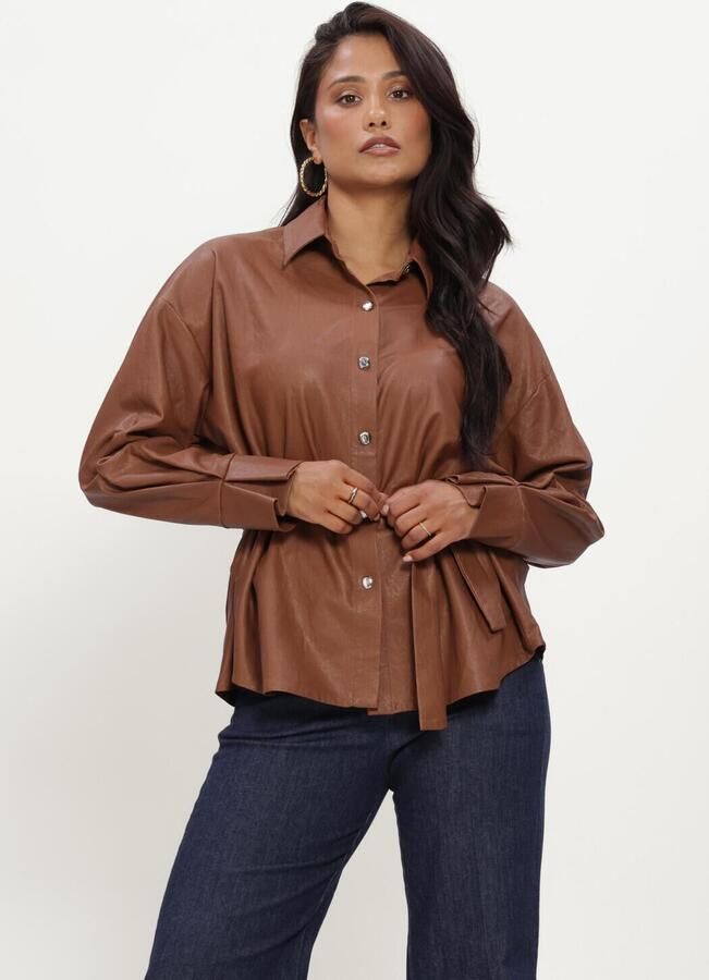 CAROLINE BISS Dames Blouses 4605 Bruin