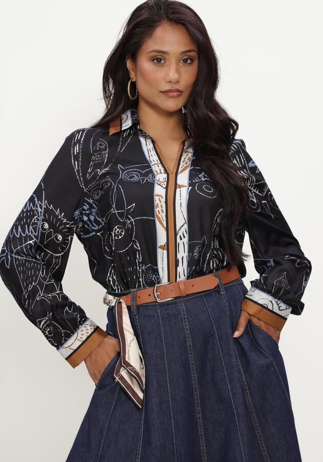 CAROLINE BISS Dames Blouses 4637 Zwart - Foto 4