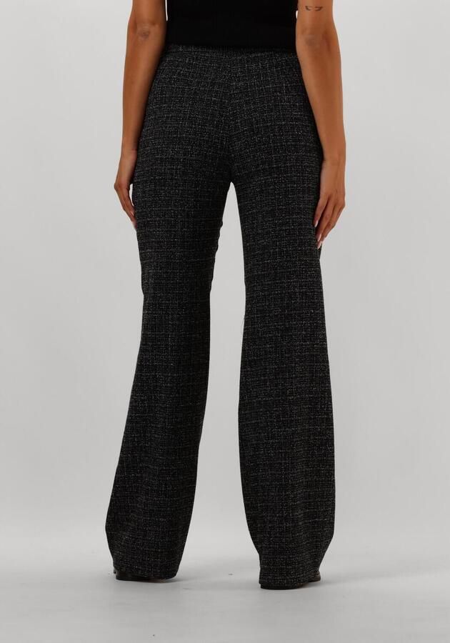 Caroline Biss Tweed Straight-Leg Broek Black Dames