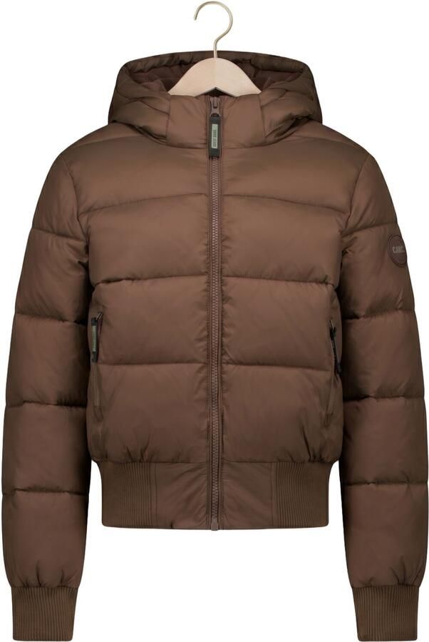 Cars pufferjas bruin Meisjes Polyamide Capuchon Effen