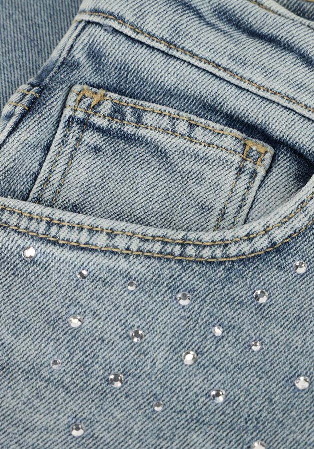 Cars high waist straight leg jeans YARA met all over print rhinestone blue