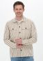 CAST IRON Heren Overhemden Long Sleeve Shirt Cotton- Linen Twill Stripe Beige - Thumbnail 1