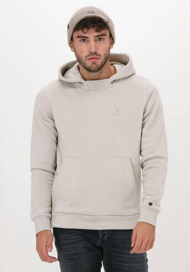 Beige Cast Iron Sweater Hooded Relaxed Fit Pep Sweat C