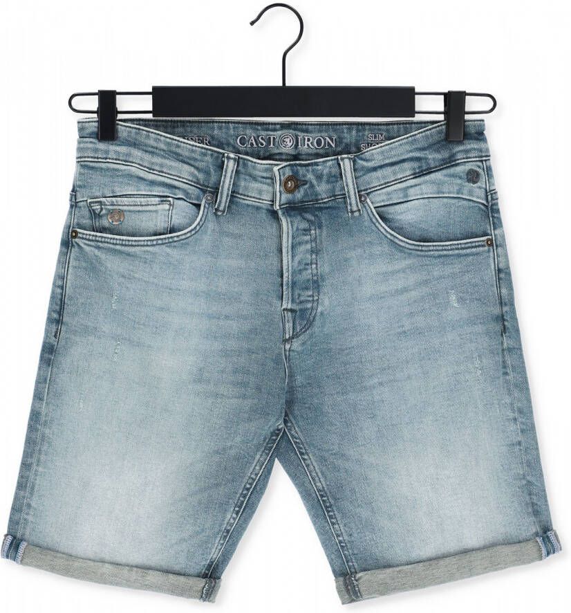 Cast Iron Korte broek Riser Slim Fit denim blauw