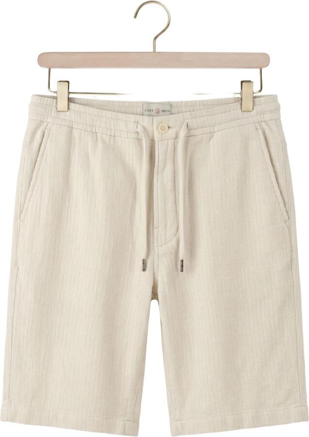 CAST IRON Heren Broeken Chino Shorts Structure Beige - Foto 3