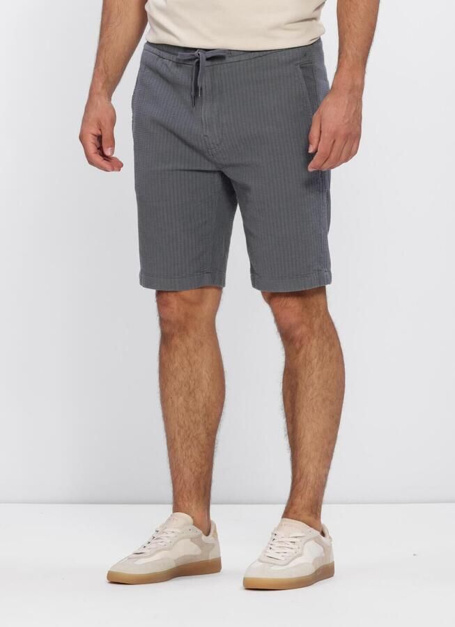 CAST IRON Heren Broeken Chino Shorts Structure Donkergrijs