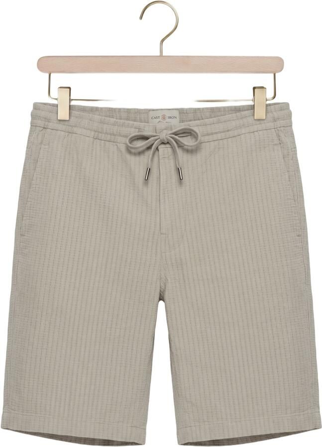 Cast Iron regular chino short met linnen lichtgroen - Foto 2