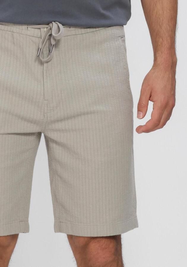 Cast Iron regular chino short met linnen lichtgroen - Foto 4