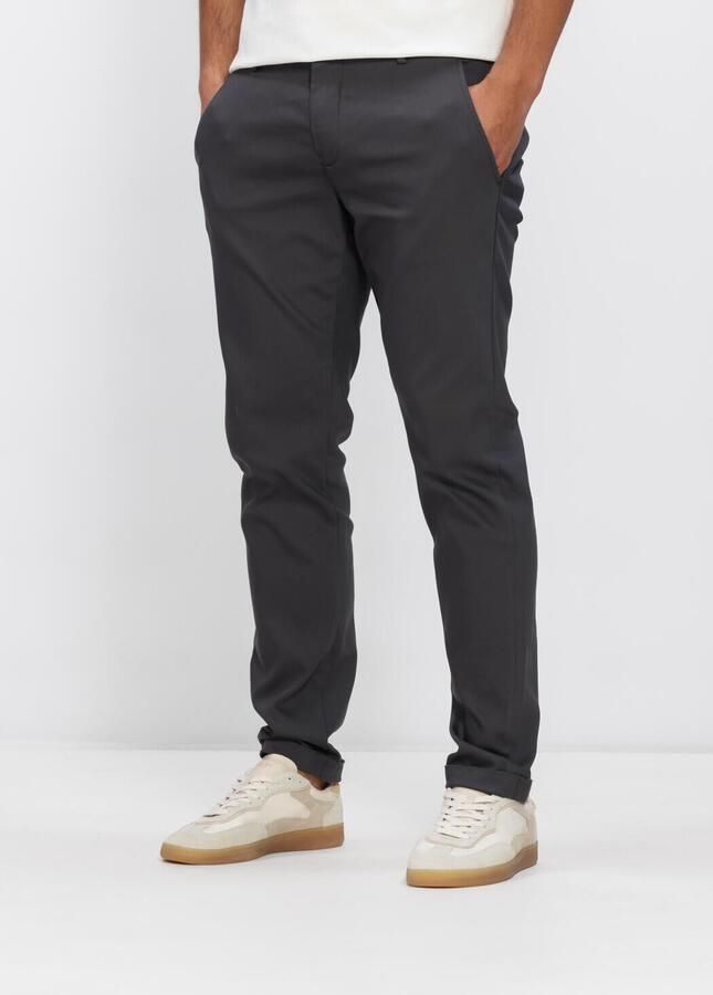 CAST IRON Heren Broeken Cylas Chino Donkergrijs