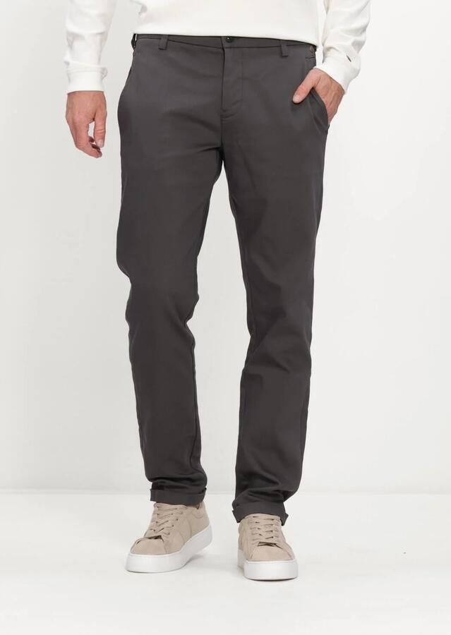 CAST IRON Heren Broeken Cylas Tapered Chino Megda Power Donkergrijs
