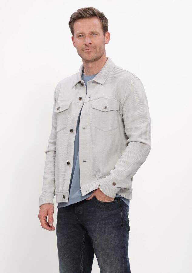 CAST IRON Heren Jassen Button Jacket Regular Fit Jacquard Lichtgrijs