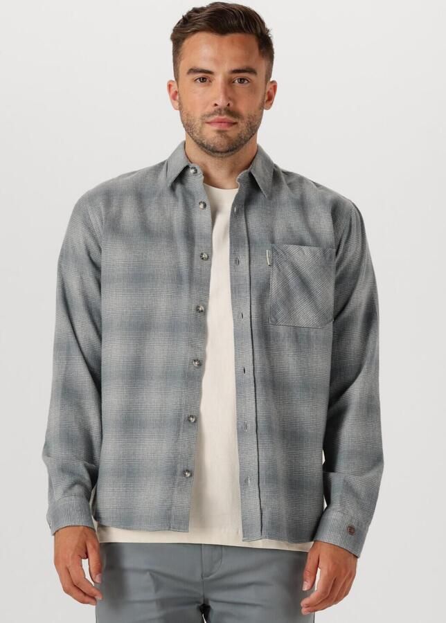 CAST IRON Heren Overhemden Brushed Mouline Check Grijs - Foto 4