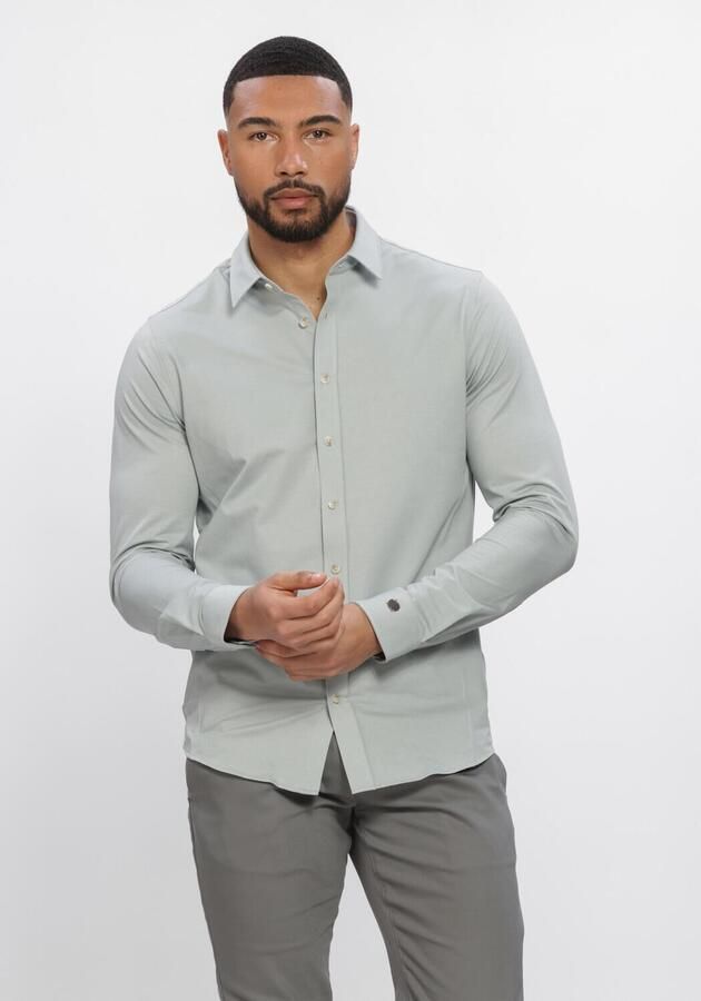 CAST IRON Heren Overhemden Cf Tech Twill Jersey Lichtgrijs