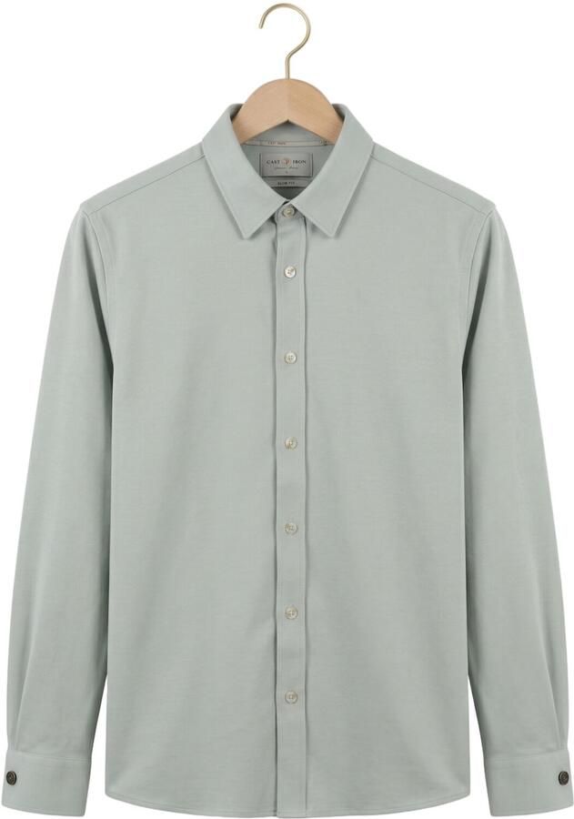 CAST IRON Heren Overhemden Cf Tech Twill Jersey Lichtgrijs - Foto 2
