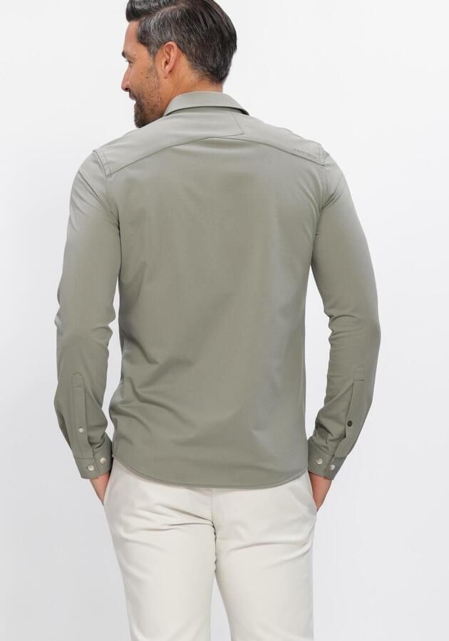CAST IRON Heren Overhemden Cf Tech Twill Jersey Olijf - Foto 2